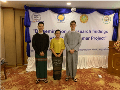 Dr. Marc Valitutto (left), Dr. Ohnmar Aung (middle), and Zack (right) at the USAID-PREDICT Myanmar conference in Naypyitaw, Myanmar