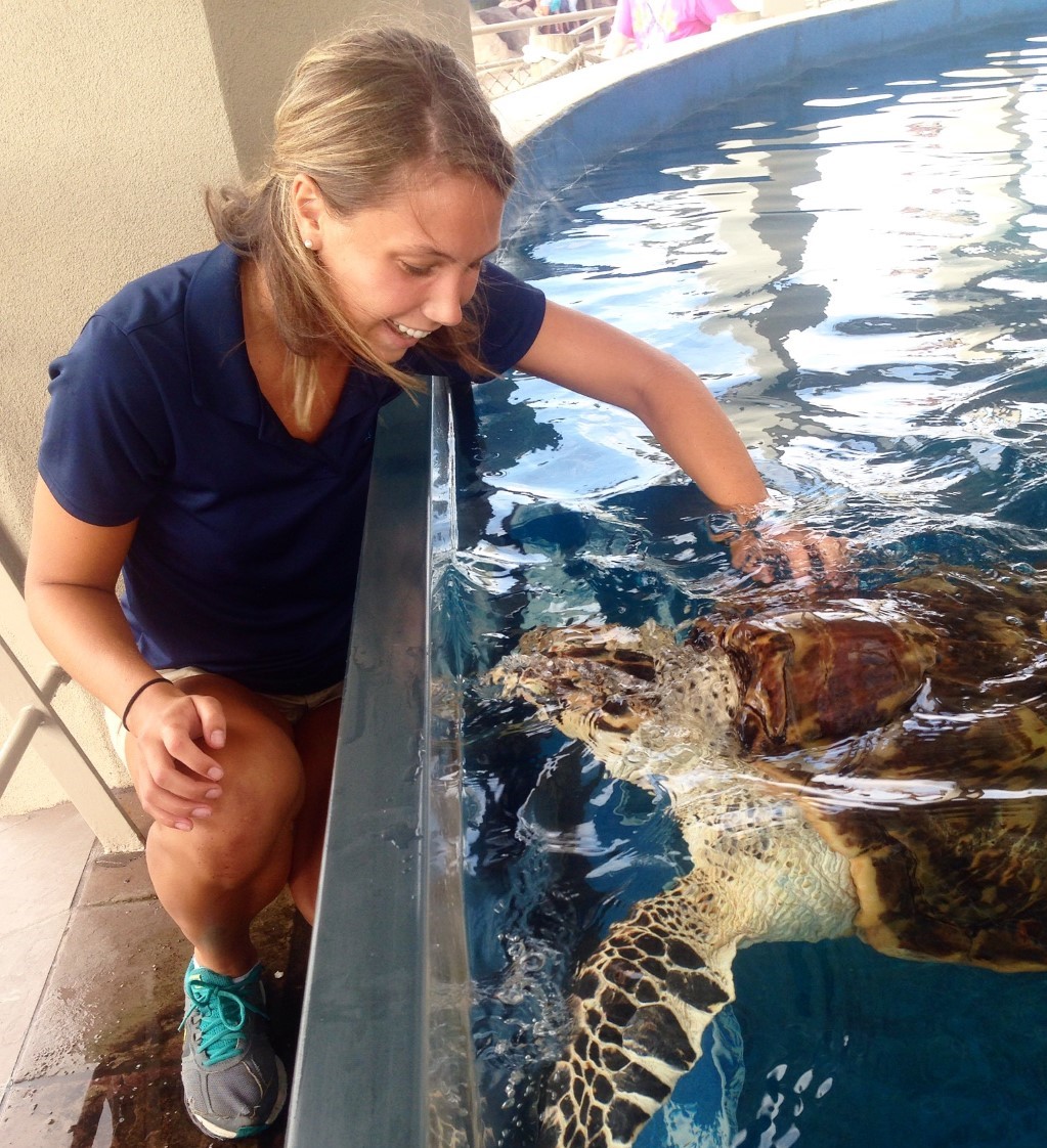 Melissa Hanson with sea turtle
