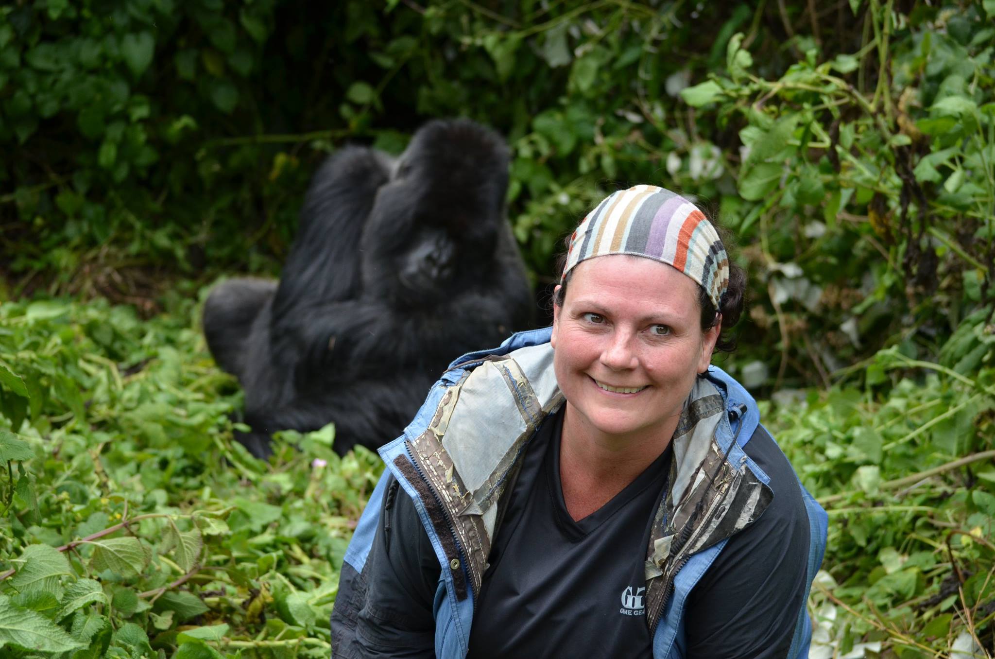 Hayley Murphy with a gorilla 