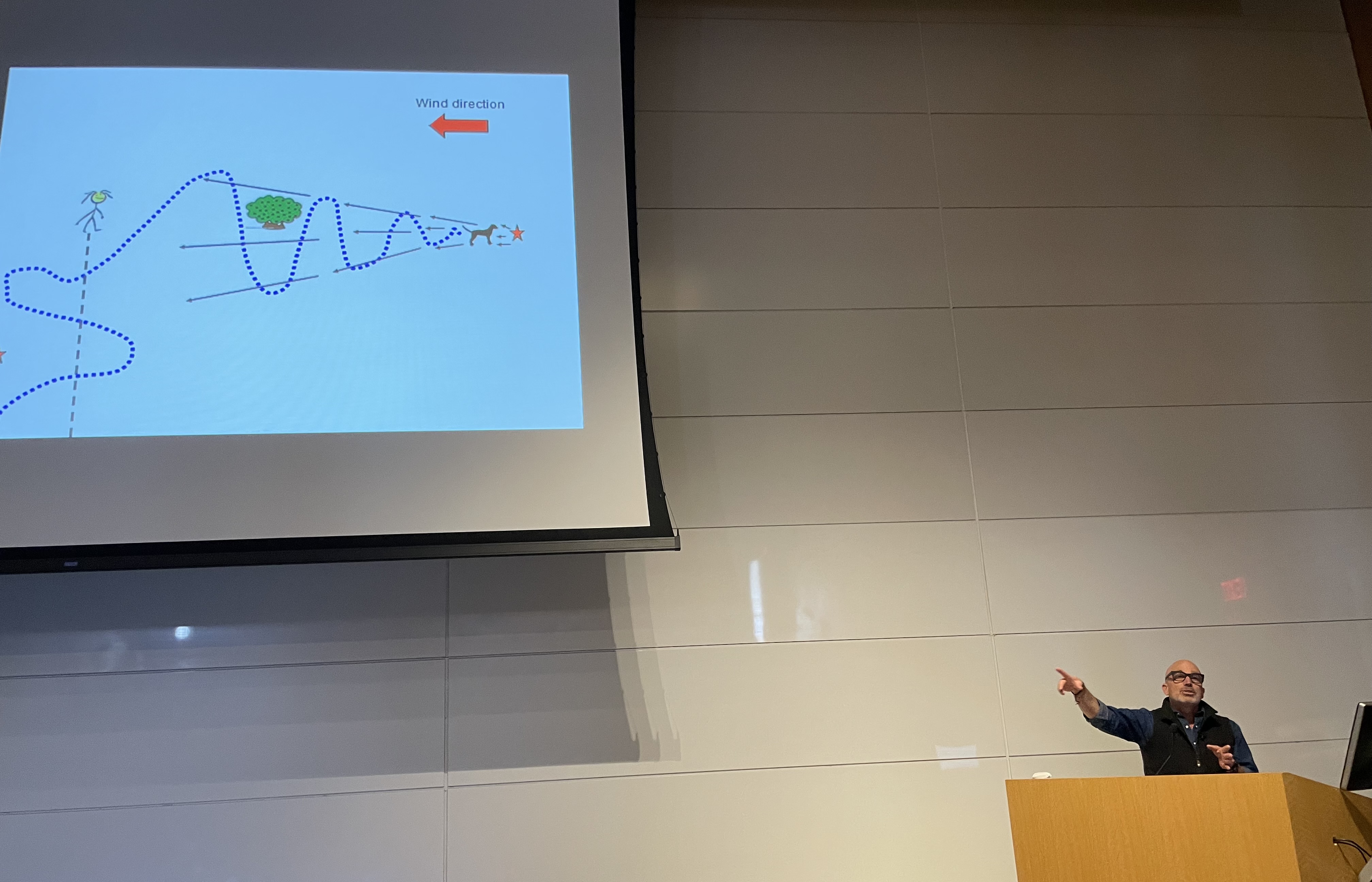 Pete Coppolillo lecturing beside a slide