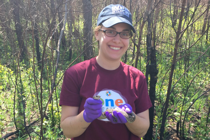 Dr. Ellen Haynes with a snake