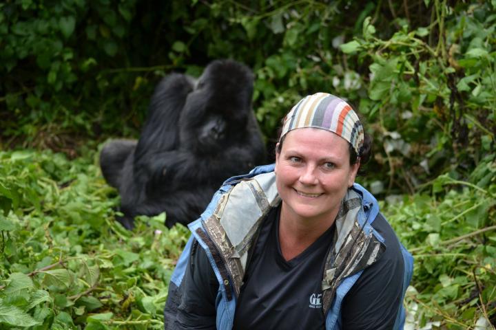 Hayley Murphy with gorilla 
