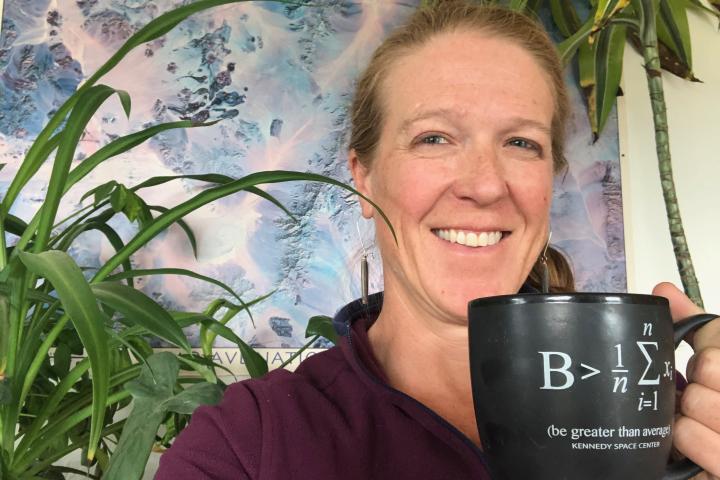 Brenda Hanley with a coffe mug.
