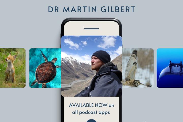 A graphic showing Martin Gilbert's podcast talk.