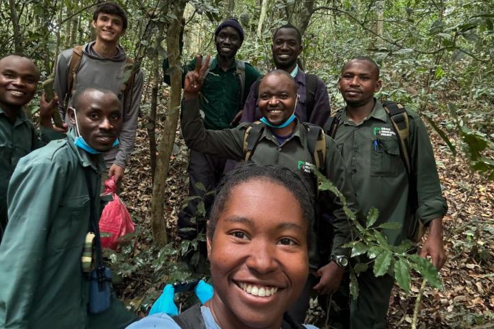 Bement worked with experts from the Jane Goodall Institute in Uganda. Together, they observed chimps in the wild and traveled to villages surrounding the forest were the chimps lived. Photo provided.