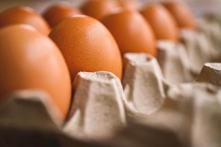 Brown eggs in an egg carton