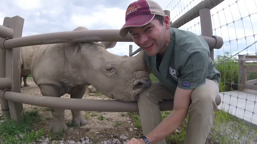 Student with Rhino