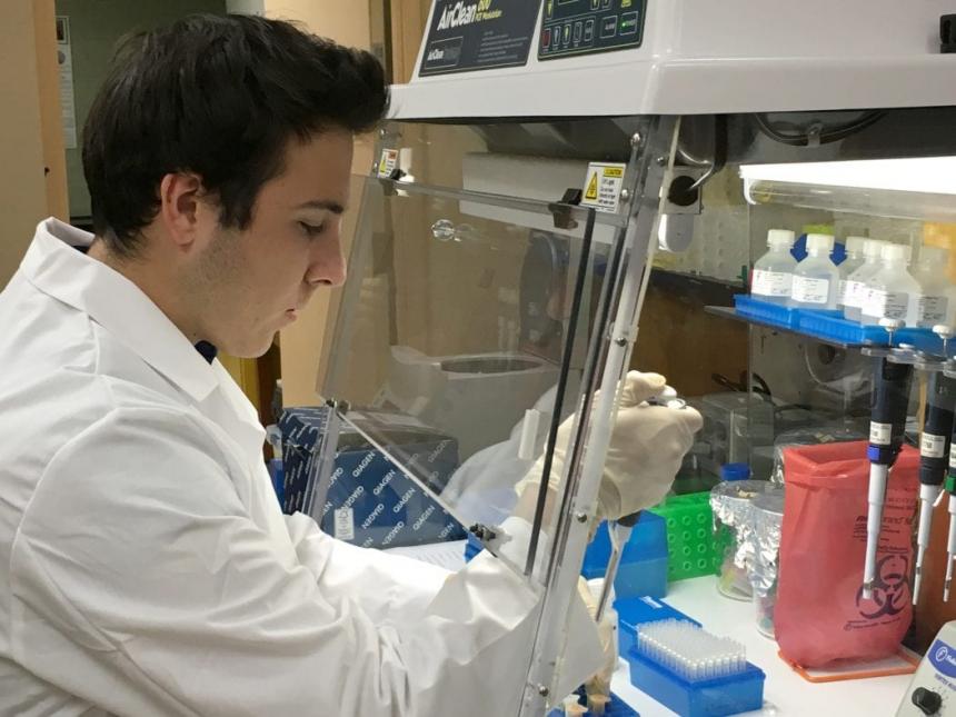 Carmen Smith shown working in the lab