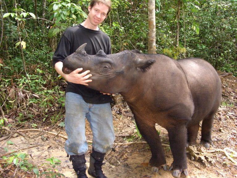 Robin Radcliffe with rhino