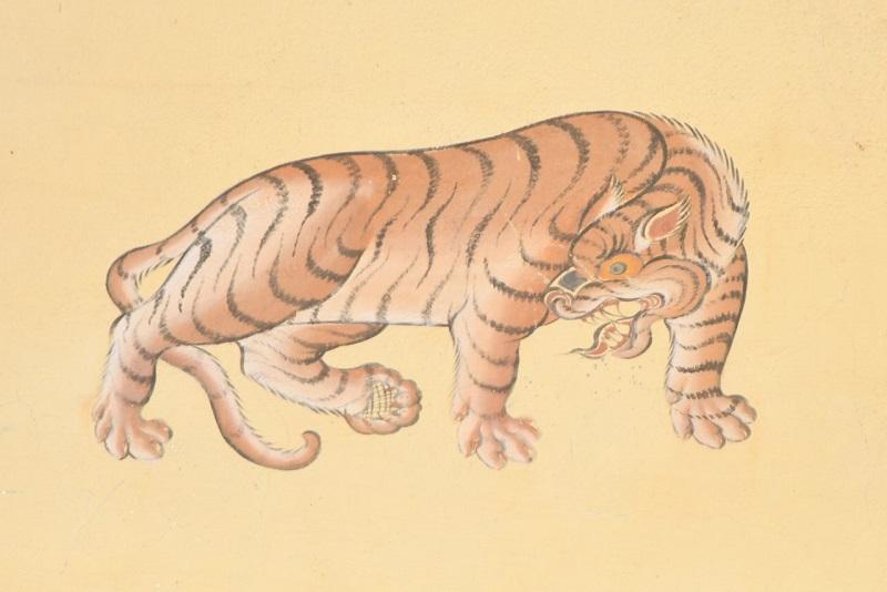 Tiger painted on a building in Thimphu, Bhutan