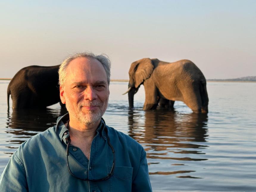 Dr. Steve Osofsky, director of the Cornell K. Lisa Yang Center for Wildlife Health, in northern Botswana. Photo provided by Dr. Osofsky