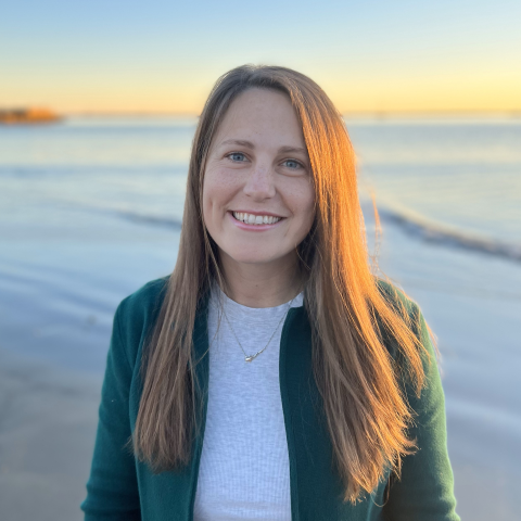 Kristine Ceres with the beach in the background