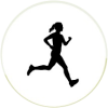 Drawing of a running person